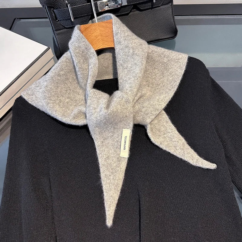 100% Wool Winter Scarf for Women Long Warm Cashmere Feel Shawl Wrap Solid Pashmina Hijab Head Scarf