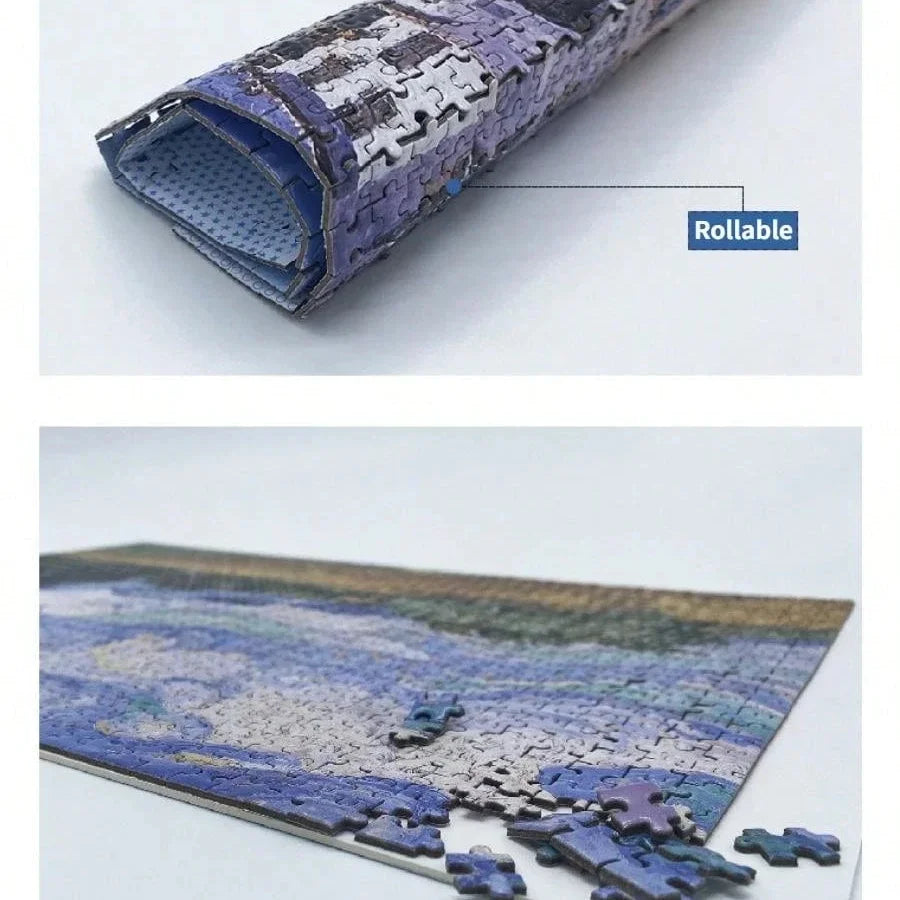 Mini puzzle de 1000 pièces – Puzzle de peinture à l'huile célèbre de Van Gogh pour adultes, jeu de puzzle d'art 38 × 26 cm, jouet éducatif casse-tête et cadeau de Noël