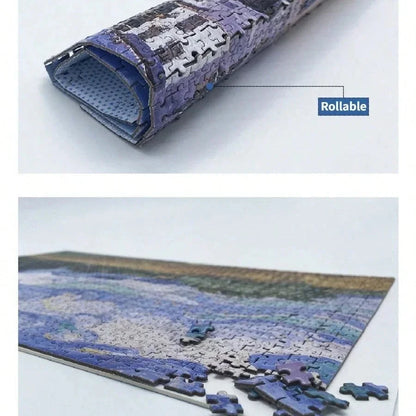 Mini puzzle de 1000 pièces – Puzzle de peinture à l'huile célèbre de Van Gogh pour adultes, jeu de puzzle d'art 38 × 26 cm, jouet éducatif casse-tête et cadeau de Noël