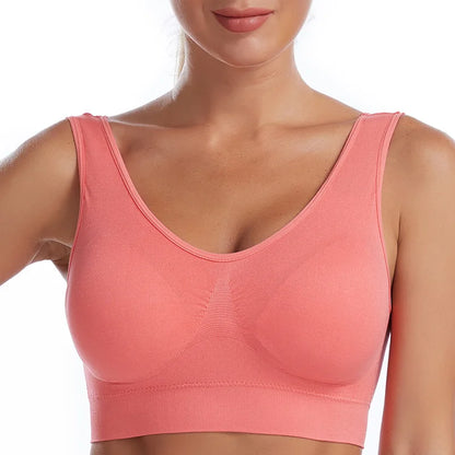 S-7XL Plus Size Wireless Sports Bra – Seamless Non-Wired Adjustable Comfort Bra for Yoga, Fitness & Everyday Wear