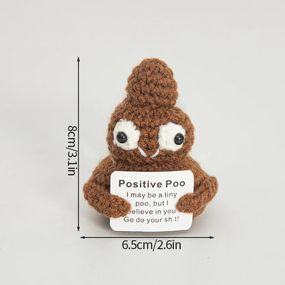 Poupée Pomme de Terre Énergétique Positive au Crochet – Figurine Mignonne en Tricot à Serrer, Artisanat Animalier Kawaii Fait Main au Crochet & Cadeau de Noël