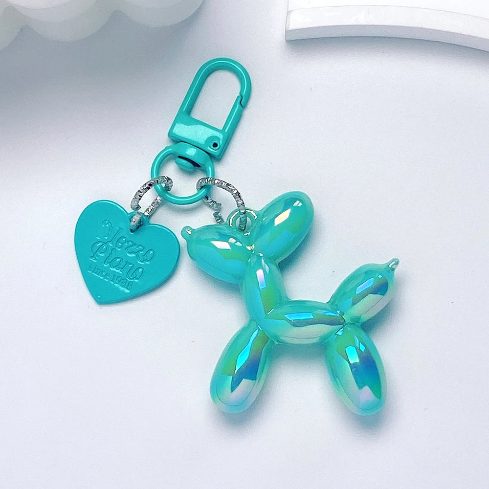 Cute Acrylic Balloon Dog Keychain – Cartoon Y2K Bag Pendant for Women & Couples, Car Key Chain, Jewelry Gift & Decorative Accessory