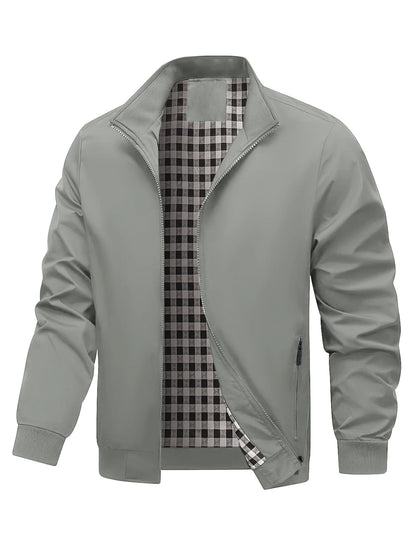 Men’s Plus-Size College-Style Jacket – Trendy Casual Outerwear for Spring & Autumn, Fashionable Everyday Coat