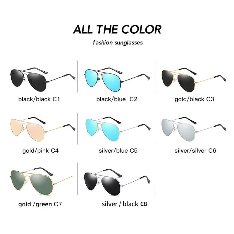 Kids' Polarized Pilot Sunglasses – Classic Metal Frame Children's Eyewear with UV400 Protection for Girls & Outdoor Activities