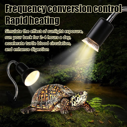 Reptile UVA UVB Heat Lamp Holder – Rotatable Dimmable Basking Spot Light with Simulated Sunlight for Turtles, Lizards & Terrariums, 220-240V