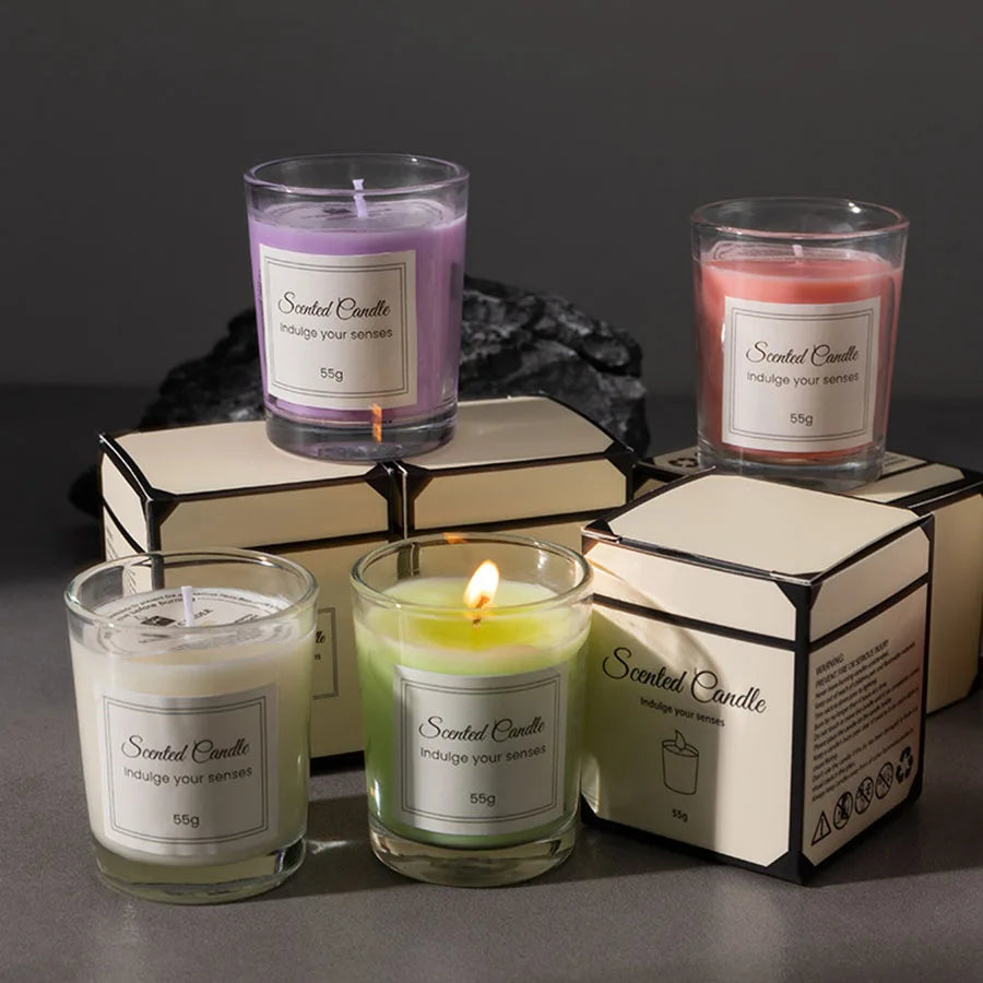Premium Aromatherapy Soy Wax Candle – Handmade Glass Scented Candle in Gift Box, Smokeless Decorative Candle & Companion Gift