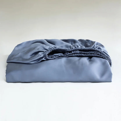 Luxury Mulberry Silk Fitted Sheet – Soft Elastic Mattress Cover for Single, Double, Queen & King Beds