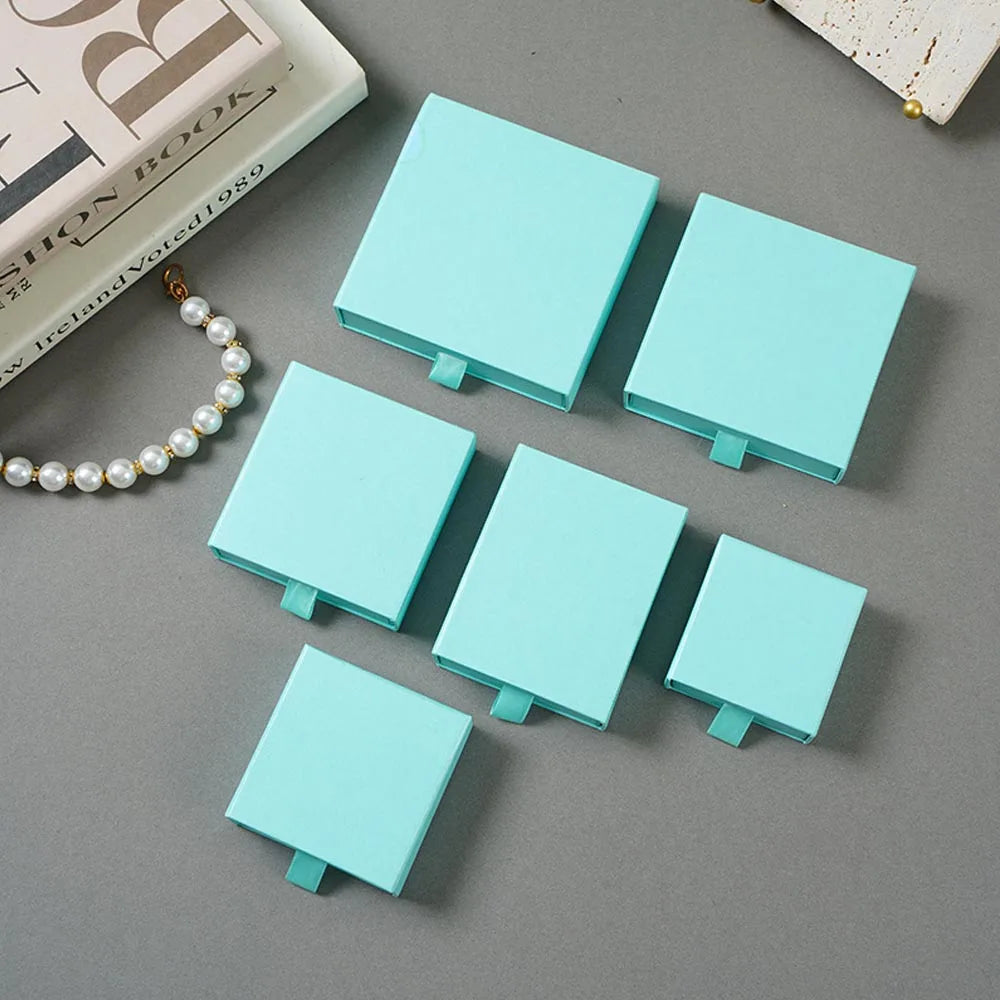 10 Cajas de regalo de joyería de papel para anillos, pendientes, collares, pulseras y empaques de recuerdos de boda
