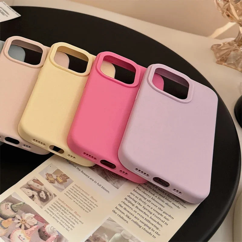 Coque en silicone pour iPhone Séries 11 à 17 – Housse de protection arrière toucher doux