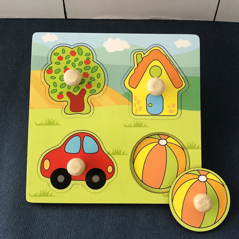 Jouet de puzzle en bois Montessori pour bébé – Jeu d'apprentissage éducatif pour les tout-petits de 1 à 3 ans, activité de développement cérébral d'association de formes pour enfants, cadeau d'anniversaire et jouet d'apprentissage précoce