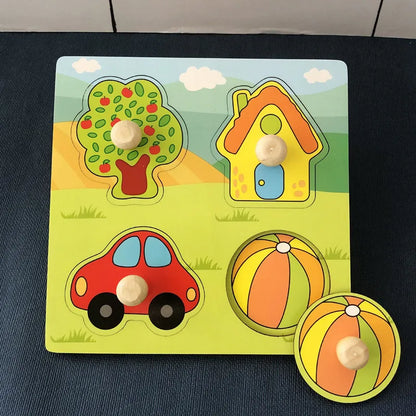 Jouet de puzzle en bois Montessori pour bébé – Jeu d'apprentissage éducatif pour les tout-petits de 1 à 3 ans, activité de développement cérébral d'association de formes pour enfants, cadeau d'anniversaire et jouet d'apprentissage précoce