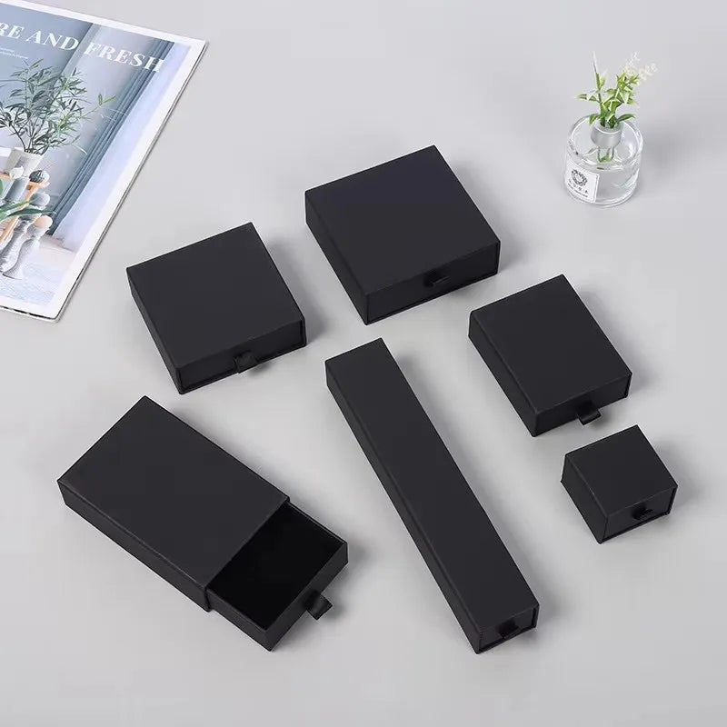 10 Cajas de regalo de joyería de papel para anillos, pendientes, collares, pulseras y empaques de recuerdos de boda