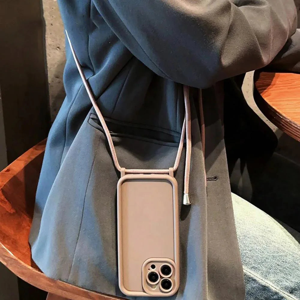 Funda Cruzada para Teléfono con Cordón Ajustable – Cubierta Protectora Suave para iPhone 17, 16, 16E, 15, 14, 13, 12, 11, X, XS, 8 Plus y SE 2022, Funda para Teléfono de Hombro con Manos Libres