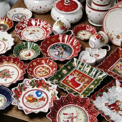 VB Cutlery Christmas Series Dining Collection – Decorative Plates, Deep Soup Bowls, Sugar Pots & Storage Containers