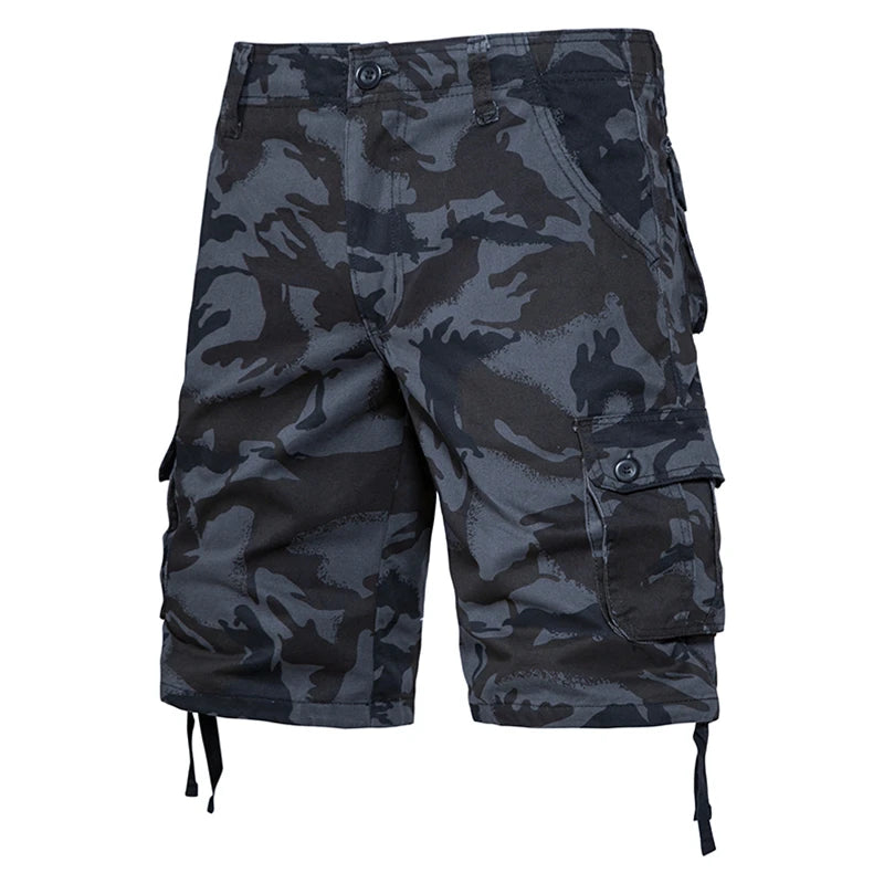 Men's Summer Camouflage Cargo Shorts – Lightweight Cotton Loose-Fit Utility Shorts, Casual Workwear & Beach Pants for Everyday Outdoor Wear