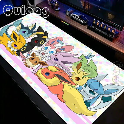 Pokémon Eevee Kawaii Rainbow XXL Mouse Pad – Anime Gaming Desk Mat for Laptop & Office
