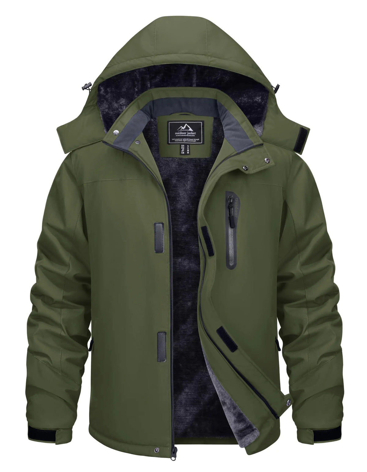 TACVASEN Men’s Winter Ski Jacket – Thick Fleece-Lined Waterproof Windbreaker, Warm Outdoor Parka for Snowboarding, Hiking & Mountain Trekking