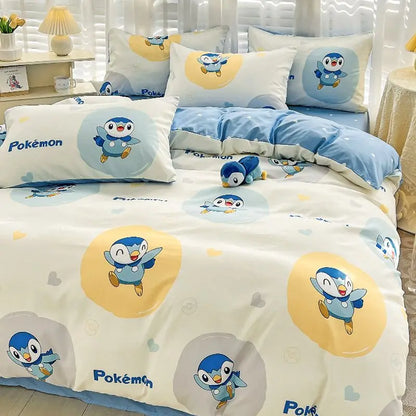 Pokémon Bedding Set – Pikachu Cartoon Duvet Cover for Kids (Single/Double/King Size)