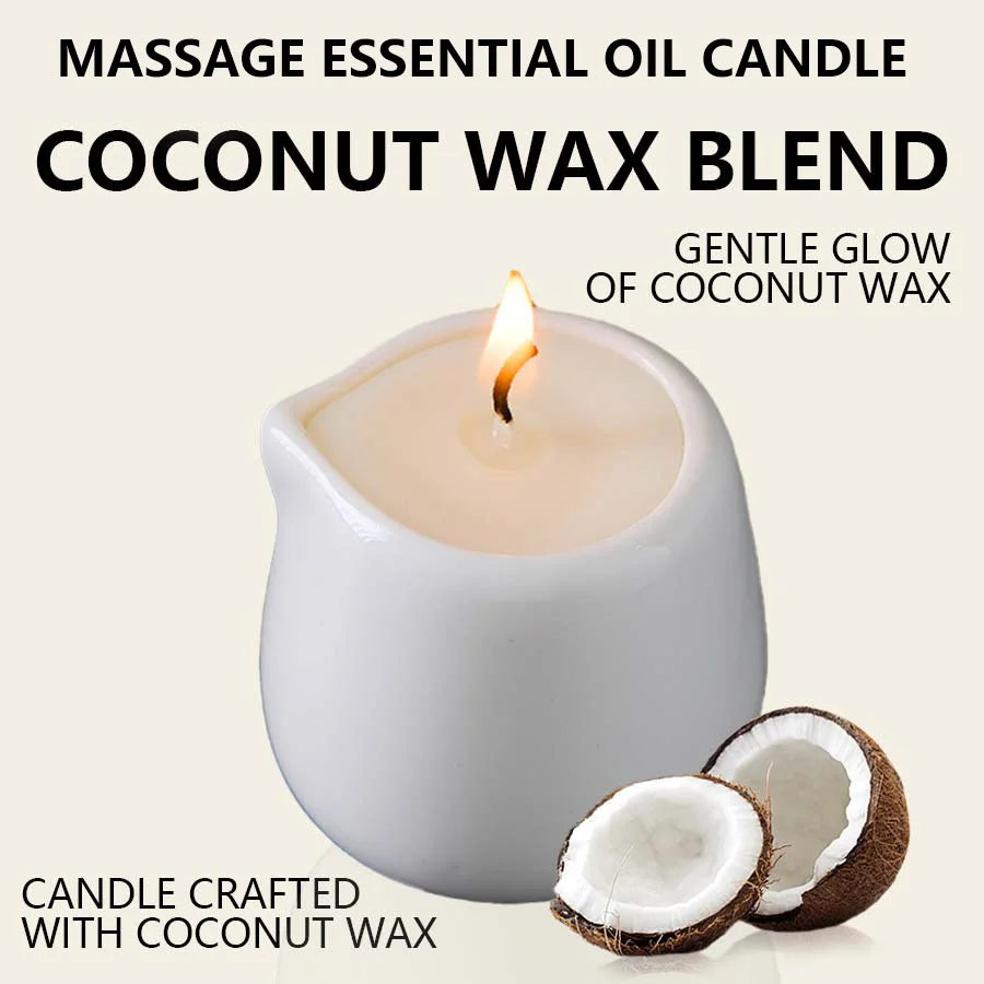 1PC Luxury Massage Oil Candle – Scented Aromatherapy Candle for Relaxation & Skin Moisturizing, Body Oil Candle for Spa & Self-Care