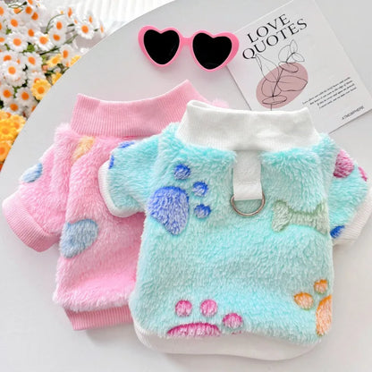 Super Soft Winter Dog Jacket – Warm Fleece Pet Coat with Heart Print for Cold Weather, Cozy Holiday Clothing for Dogs & Puppies