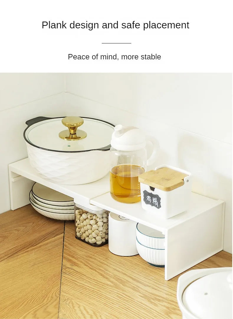 Estante Organizador Expandible para Gabinete de Cocina – Estante Ajustable para Especias y Platos