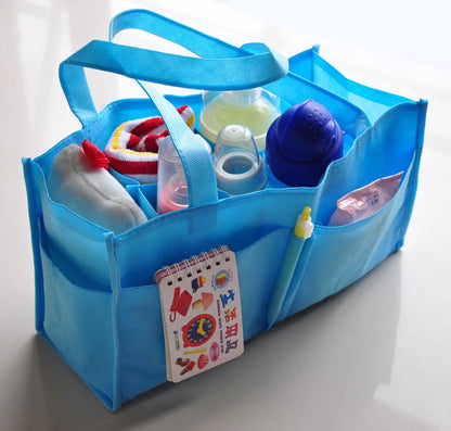 Bolso de pañales de gran capacidad para bebés, portátil, con almacenamiento para biberones y organizador multibolsillos