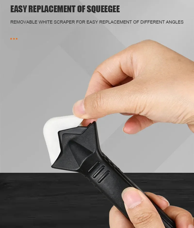5-in-1 Silicone Caulking Tool Kit – Sealant Remover, Smoothing Spatula & Window Squeegee for Grout & Silicone