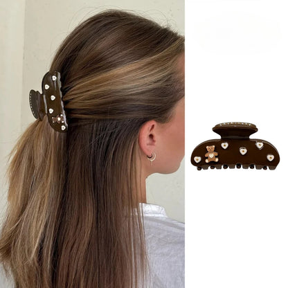 Pinzas para el pelo de cereza bonitas – Pinzas para el pelo de acetato con diamantes de imitación de frutas, flores y mariposas para mujeres y niñas | Accesorios para el pelo de moda Kawaii
