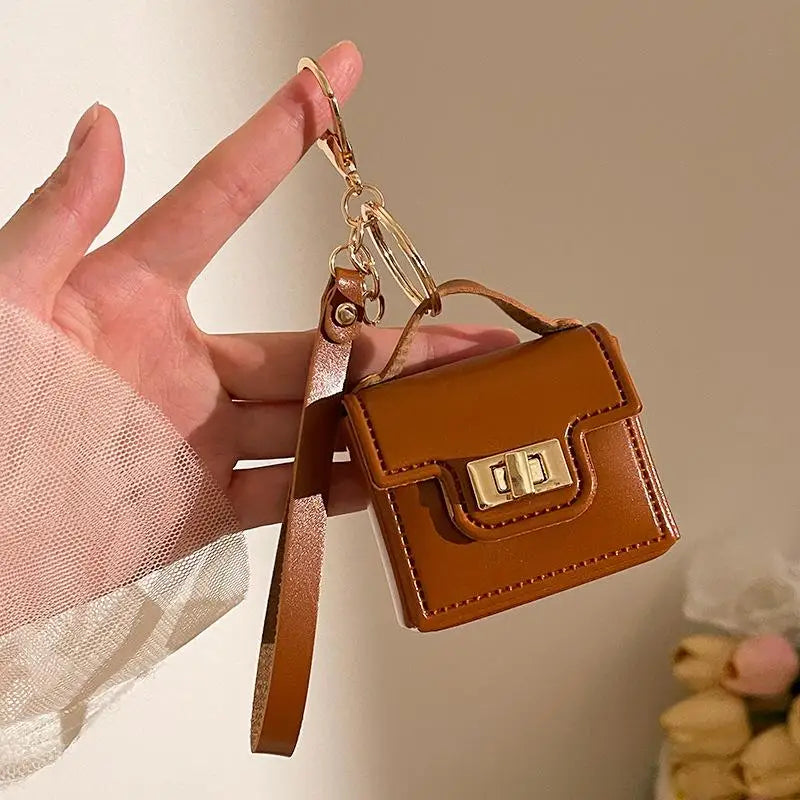 Mini PU Leather Coin Purse Keychain – Creative Change Money Bag Pendant for Keys, Earphones & Small Item Storage