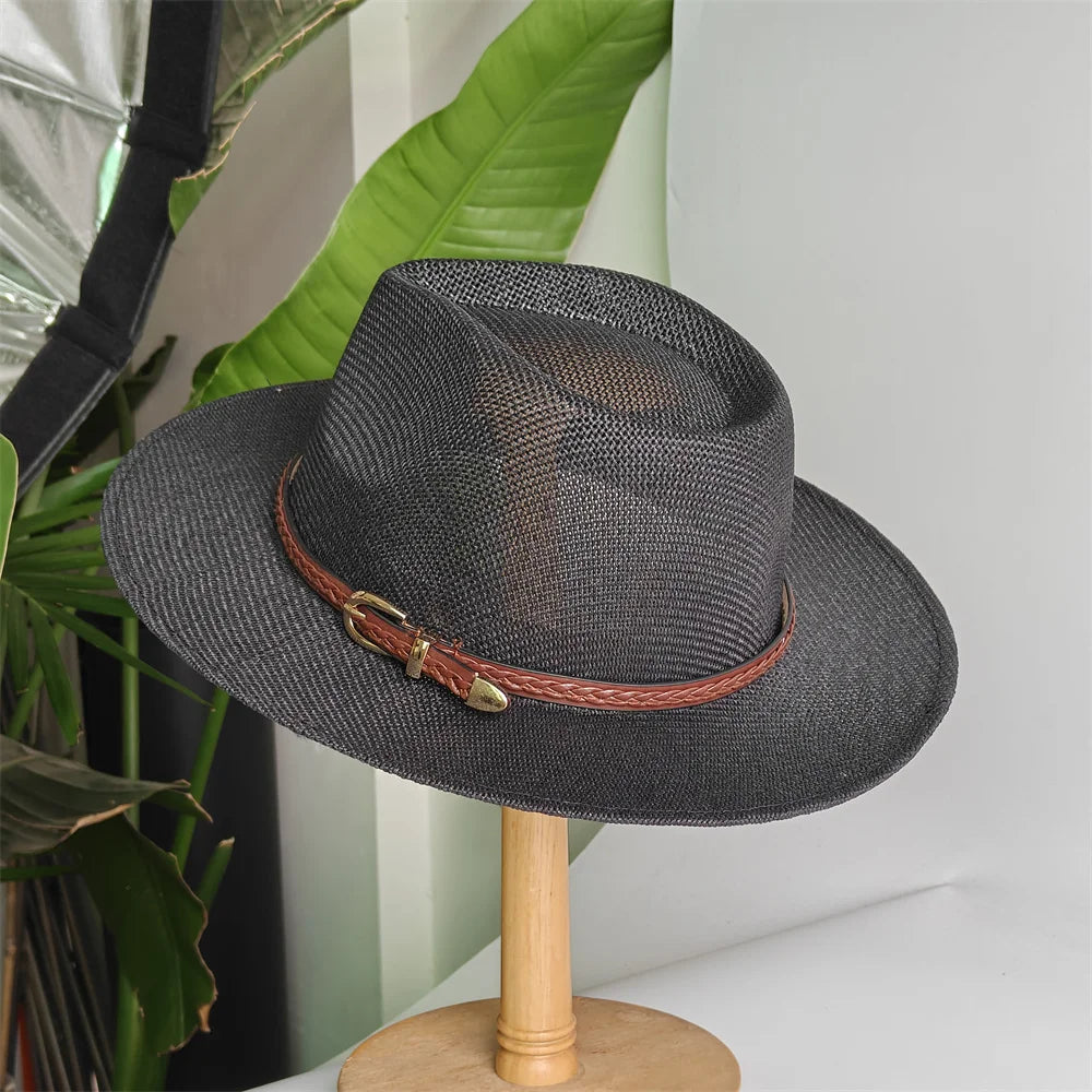 Unisex Panama Straw Hat – British Style Foldable Sun Hat for Men & Women, Beach Hat with Sun Protection for Summer