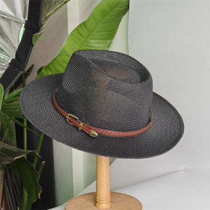 Unisex Panama Straw Hat – British Style Foldable Sun Hat for Men & Women, Beach Hat with Sun Protection for Summer