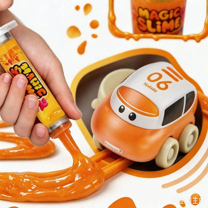 DIY Slime Track Car Set – Electric Toy Car with Draw-Your-Own Track, Non-Toxic Slime Paste & Creative Stress Relief Fun