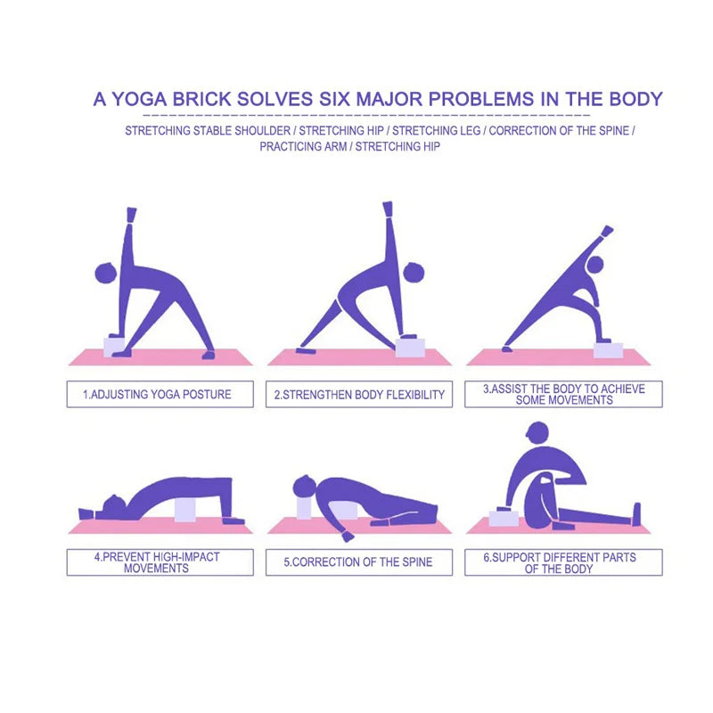 2 PCS Briques en mousse EVA pour le yoga – Outils de soutien légers pour le yoga, les étirements, l'entraînement de danse, la mise en forme du corps et les exercices de fitness