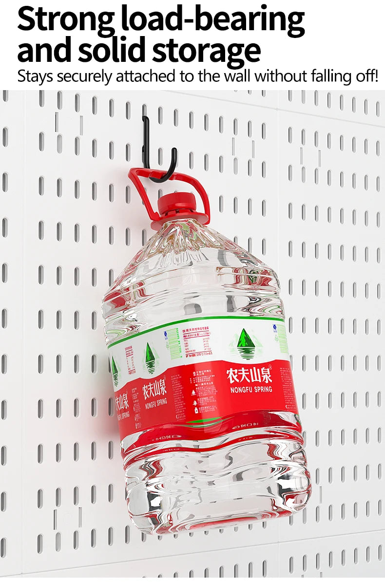Kit de organización modular de pared con tablero perforado (Pegboard) para bricolaje – Paneles de almacenamiento colgantes sin taladro para cuartos de manualidades, oficina y organización del hogar