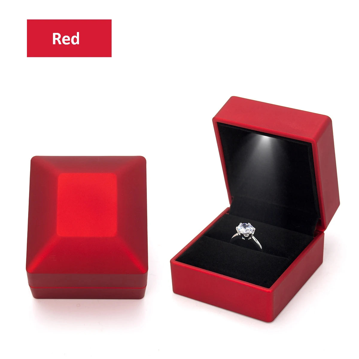 LED Velvet Jewelry Gift Box for Rings, Necklaces & Pendants – Luxury Lighted Proposal, Engagement & Wedding Display Case