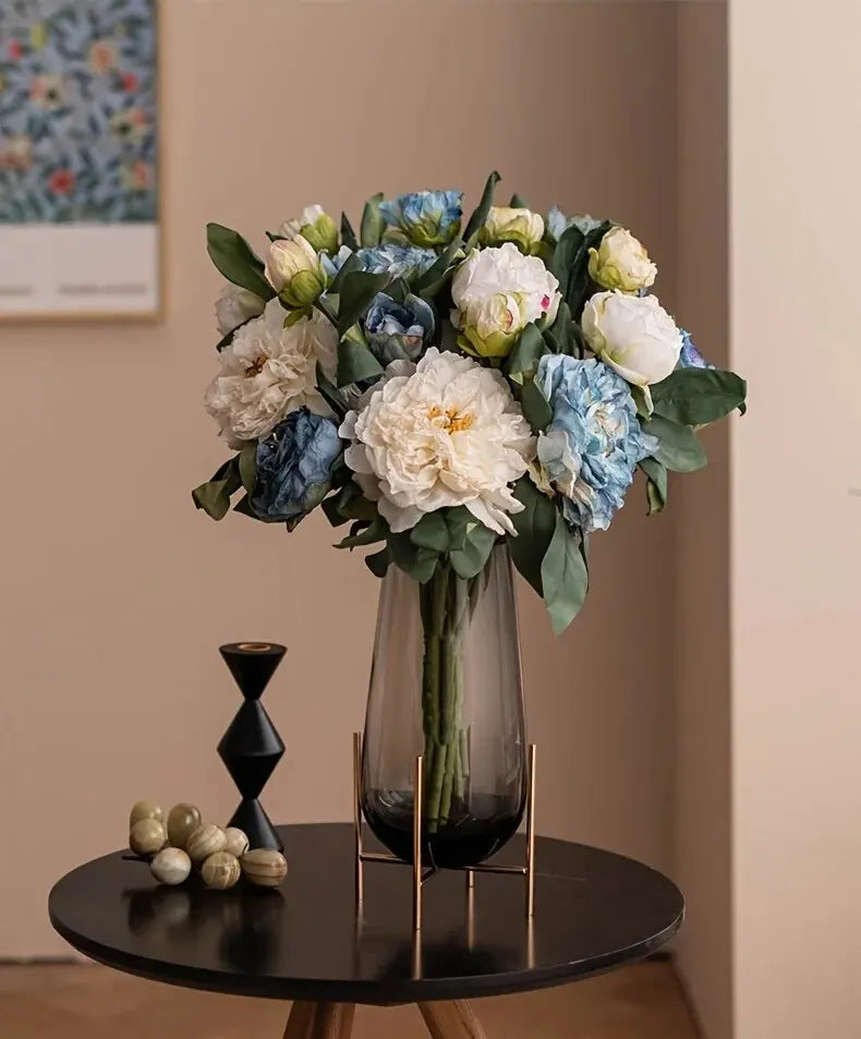 Bouquet de pivoines artificielles – Composition florale artificielle pour la décoration de la maison, du salon et de la table