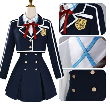 Asuna Cosplay Costume – Anime Yuuki Asuna Coat, Shirt & Short Skirt Set with Wig (Halloween/Party Outfit)