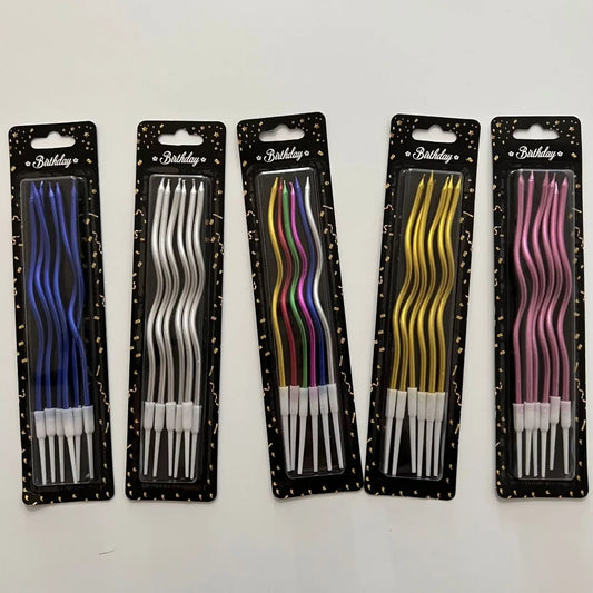 12/48PCS Velas de espiral para pastel – Velas largas y delgadas de cumpleaños para boda, fiesta y decoraciones de pastel | Suministros coloridos para celebraciones
