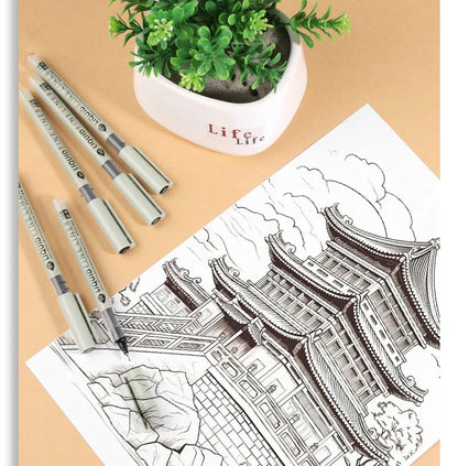Set de marqueurs Manga – Stylos à croquis à pointe fine 5/8 pièces pour le dessin, l'illustration, la calligraphie et les fournitures scolaires