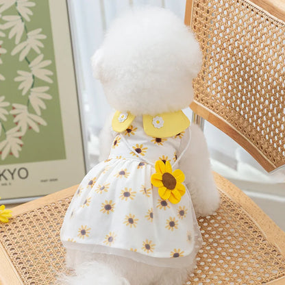 Cute Dog Princess Dress Bow Lace Mesh Summer Pet Skirt for Poodle, Chihuahua, Puppies & Small Dogs