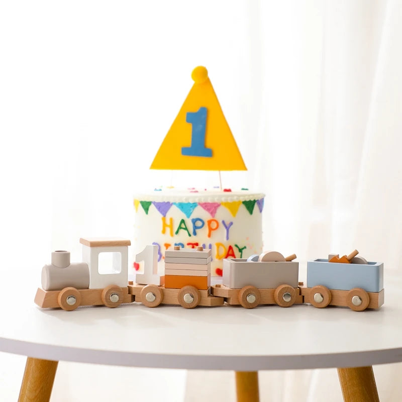 Juguete de Tren de Madera Montessori – Carrito Educativo para Bebés con Bloques Numéricos, Juguete de Madera para el Aprendizaje Temprano, Regalo de Actividad de Aprendizaje Preescolar para Niños Pequeños