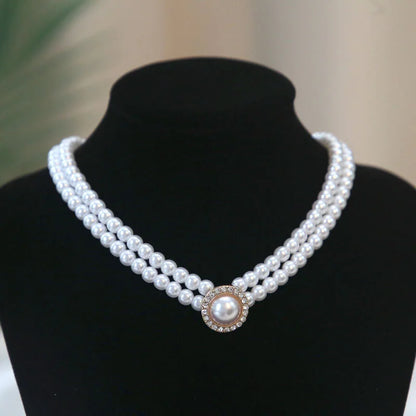 Nuevo collar gargantilla de perlas barrocas para mujer, lujoso, para bodas, fiestas, collar de cuentas de tres capas, torques, regalo de joyería de moda para damas