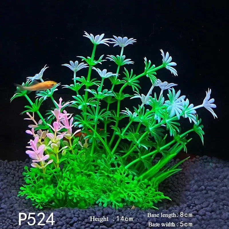 14cm Artificial Aquarium Plants – Plastic Underwater Aquatic Plant & Fish Tank Grass Decorations for Aquascaping, Landscaping & Aquarium Accessories