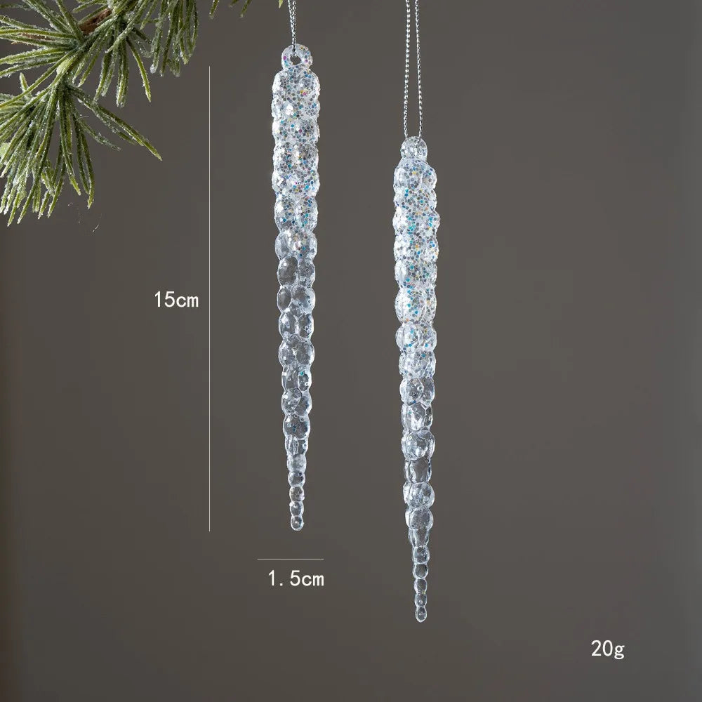 Crystal Clear Acrylic Christmas Tree Ornaments – Glitter Hanging Pendants for Holiday Parties, Xmas Tree & Festive Home Decor