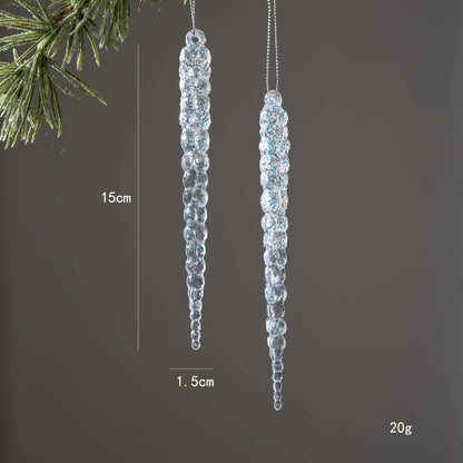 Crystal Clear Acrylic Christmas Tree Ornaments – Glitter Hanging Pendants for Holiday Parties, Xmas Tree & Festive Home Decor