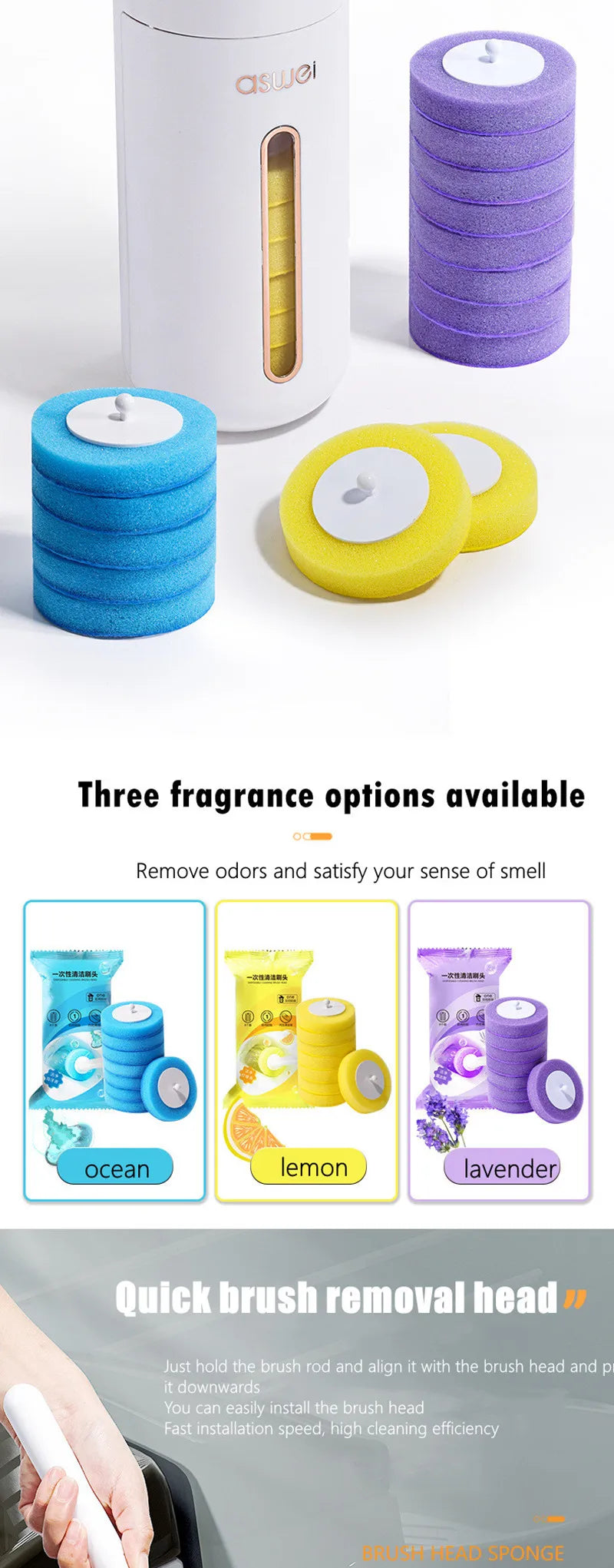 Wall Mounted Disposable Toilet Brush – Replaceable Toilet Cleaning Brush Set, Hygienic WC Scrubber Tool with Bathroom Storage Holder, Modern Bathroom Cleaning Accessory
