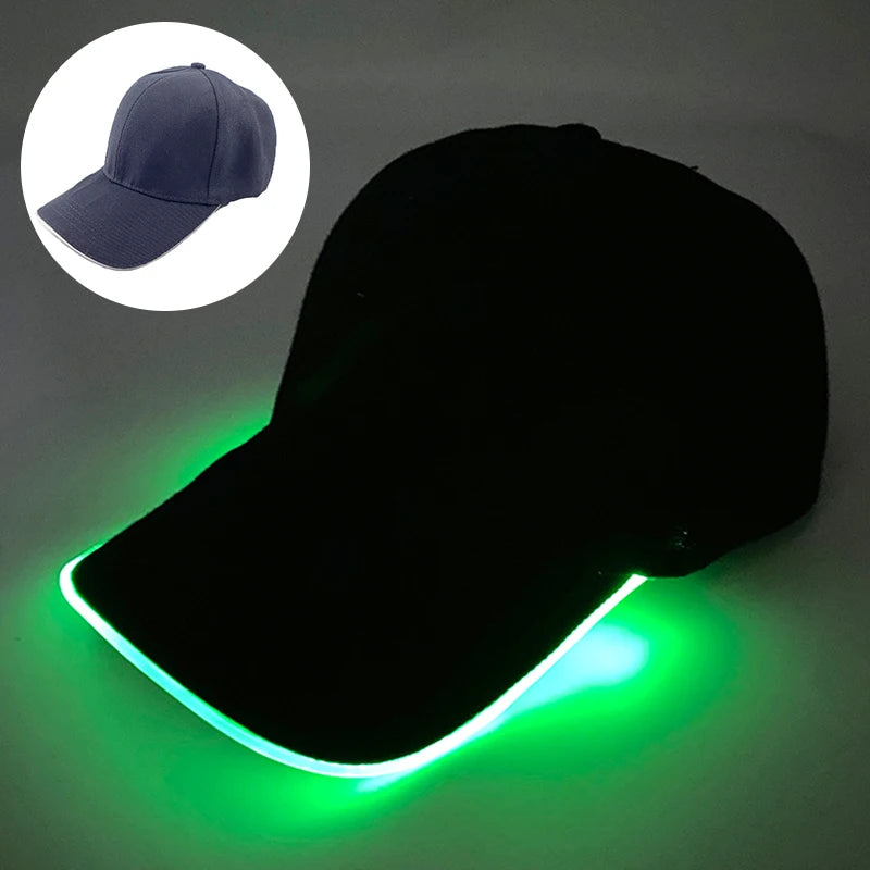 LED Light-Up Baseball Cap – Flashing Glow Hat for Raves, Festivals, Parties & Club Wear