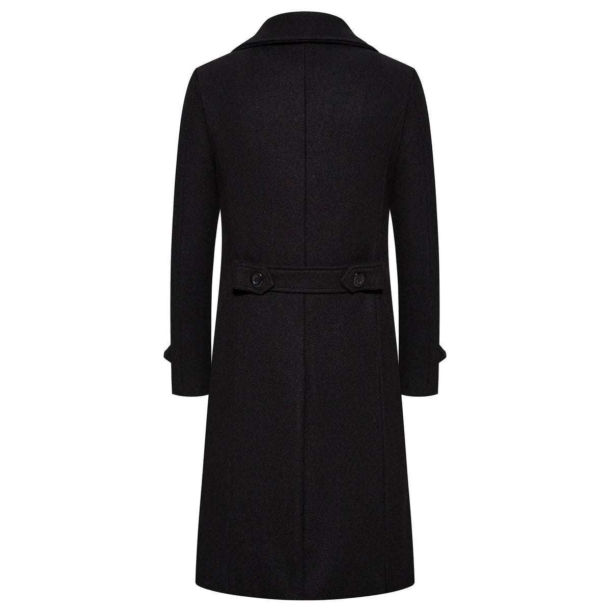 Men’s Long Woolen Trench Coat – Double-Breasted Slim-Fit Overcoat with Turn-Down Collar, Fashionable Spring & Autumn Outerwear