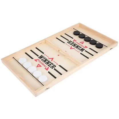 Table Hockey Sling Puck Board Game – Fast-Paced Desktop Battle Game for Family, Kids & Adults Party Fun