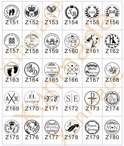 Sello de cera personalizado para bodas – Iniciales y logo personalizados, sello de metal para invitaciones | Embalaje de regalo DIY y accesorio de decoración de bodas